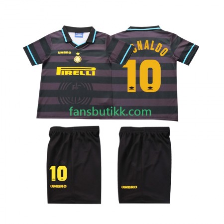 Fotballdrakt Inter Milan Ronaldo 10 Barn Retro Tredjetrøye 1997 1998 Kortermet